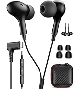 USB C Headphones for Samsung S26 Ultra S25 FE A16 A17,Right Angle Magnetic Wired Earbuds with Mic...