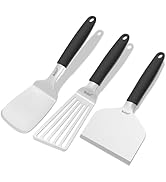 Beijiyi Stainless Steel Spatula Set, Heavy Duty Metal Griddle Spatula and Scraper for Flat Tops, ...