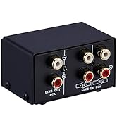 summina LYNEPAUAIO Audio Switcher RCA 2 in 1 Out / 1 in 2 Out A/B Switch Stereo Audio Splitter Bo...
