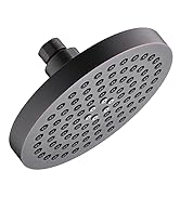 BRIGHT SHOWERS High Pressure Shower Head, 6 Inch Rain Shower Head, 2 Spray Settings Rainfall Show...
