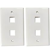 BUPLDET 2 Port Keystone Wall Plate Light Almond - 1 Gang Dual Keystone Blank Wallplate for CAT7/C...