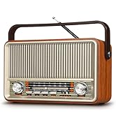 PRUNUS J-120 Radio Portable AM FM, Transistor Radio Plug in Wall or Rechargeable Battery Powered ...