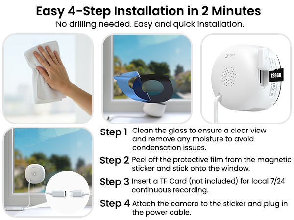 Four-Step Installation for window camera