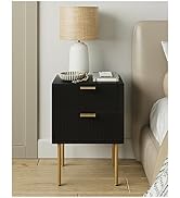 AEPOALUA Nightstand,Small Bedside Table with Gold Frame,White Night Stand,Bedside Furniture,Side ...