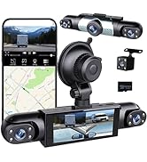4 Channel Dash Cam 360° View, 1080P Front and Rear Inside, Left Right Dash Camera for Cars, Night...