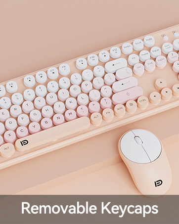 removable round keycaps for easy cleaning of the creamy keyboard