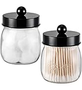 Farmhouse Decor Apothecary Jar Set,Mason Jar Bathroom Vanity Storage Organizer Canister - Qtip Ho...
