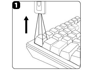 REMOVE THE KEYCAPS WITH A KEYCAP PULLER