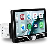 Single Din Car Stereo with Apple Carplay Android Auto, 7 Inch HD Touch Screen Car Radio Support M...