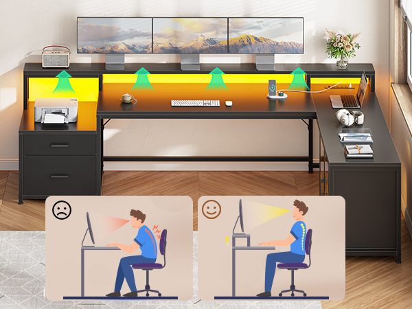 gaming desk l shaped desk corner desk computer desk with drawers