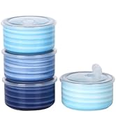 Selamica Ceramic Bowls with Lids, 14 OZ Microwave Safe Bowls with Lids for Lunch Picnic, 5 Inch C...