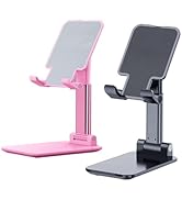 OGMAPLE 2 Pcs MT-6 Cell Phone Holder, Adjustable Angle and Height, Anti-Slip Silicone Pad, Foldab...