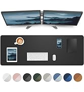 Leather Desk Pad Protector,Mouse Pad,Office Desk Mat, Non-Slip PU Leather Desk Blotter,Large Desk...