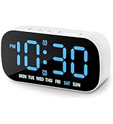 Small Digital Alarm Clocks for Bedrooms, 5 Levels Brightness Dual Alarm 12/24Hr and Snooze Simple...