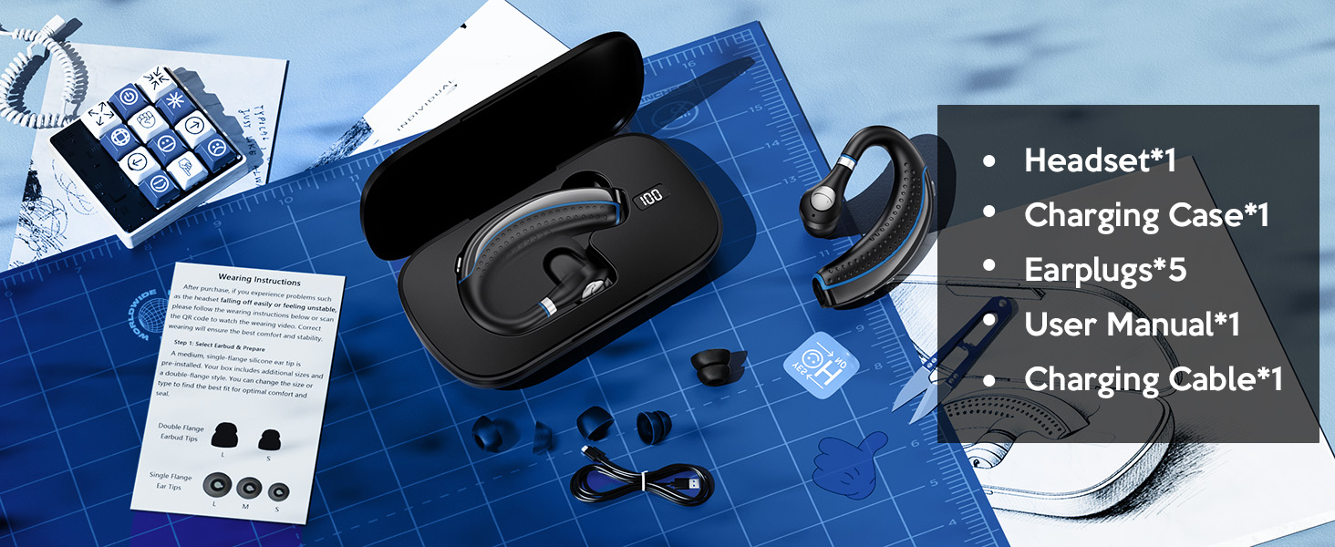 wireless earpiece hands free headset to use with cell phone wireless bluetooth headset for iphone