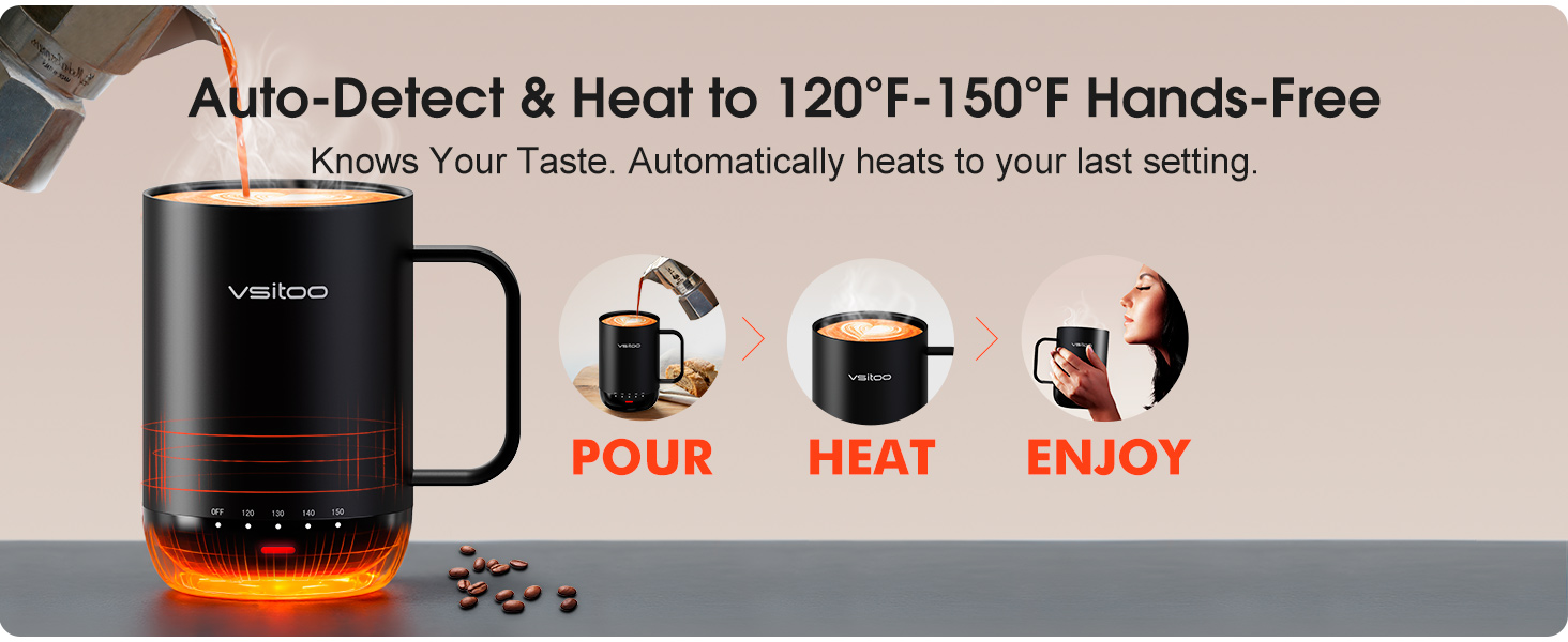AI self heating mug