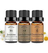 yethious Jasmine Chamomile Sandalwood Essential Oil Set Organic 100% Pure 3 Pack Chamomile Essent...