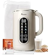 IAGREEA 8 in 1 Nut Milk Maker Machine Stainless Steel Lid BPA Free for Homemade Almond/Oat/Soymil...