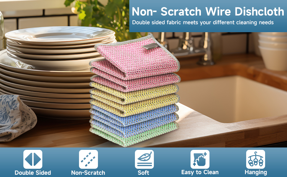Non scratch wire dishcloth