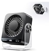 KIMMOO Desk Fan for Bedroom, Rechargeable USB Turto Table Fan, 199 Speeds, 270° Rotating, Quiet S...
