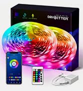 DAYBETTER Smart RGB Led Strip Lights, 50ft Led Lights for Bedroom with App Control, Multicolor Ch...