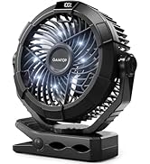 Gaiatop Portable Camping Fan with LED Lantern, 360°Rotation and Clip on for Desk, 4000mAh USB Rec...