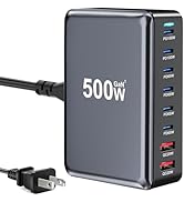 500W USB C Fast Charger Block, 8 Port USB Charging Station, GaN ? Pro Double 100W PD PPS Port Fas...