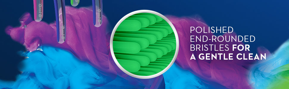 Polished end-rounded bristles for gentle clean