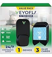 VEYOFLY Fly Trap Indoor, Fruit Fly Traps for Indoor, (1 Device + 3 Refills) Gnat Traps for House,...