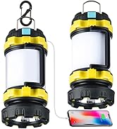 2 Pack Camping Lantern, Outdoor Led Camping Lantern, Rechargeable Flashlights with 1000LM, 6 Mode...