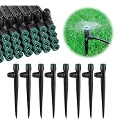 50pc Leak-Proof Drip Irrigation Emitters Sprayers for 1/4" Tubing, with Lock Barbed Adjustable 36...