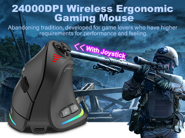 24000DPI Wireless Ergonomic Gaming Mouse