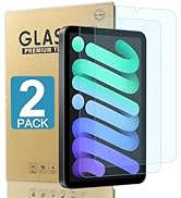 2 Pack 2 in 1 Tempered Glass &amp; Blue Light Blocking Screen Protector Film for iPad Mini 7th(A17 Pr...