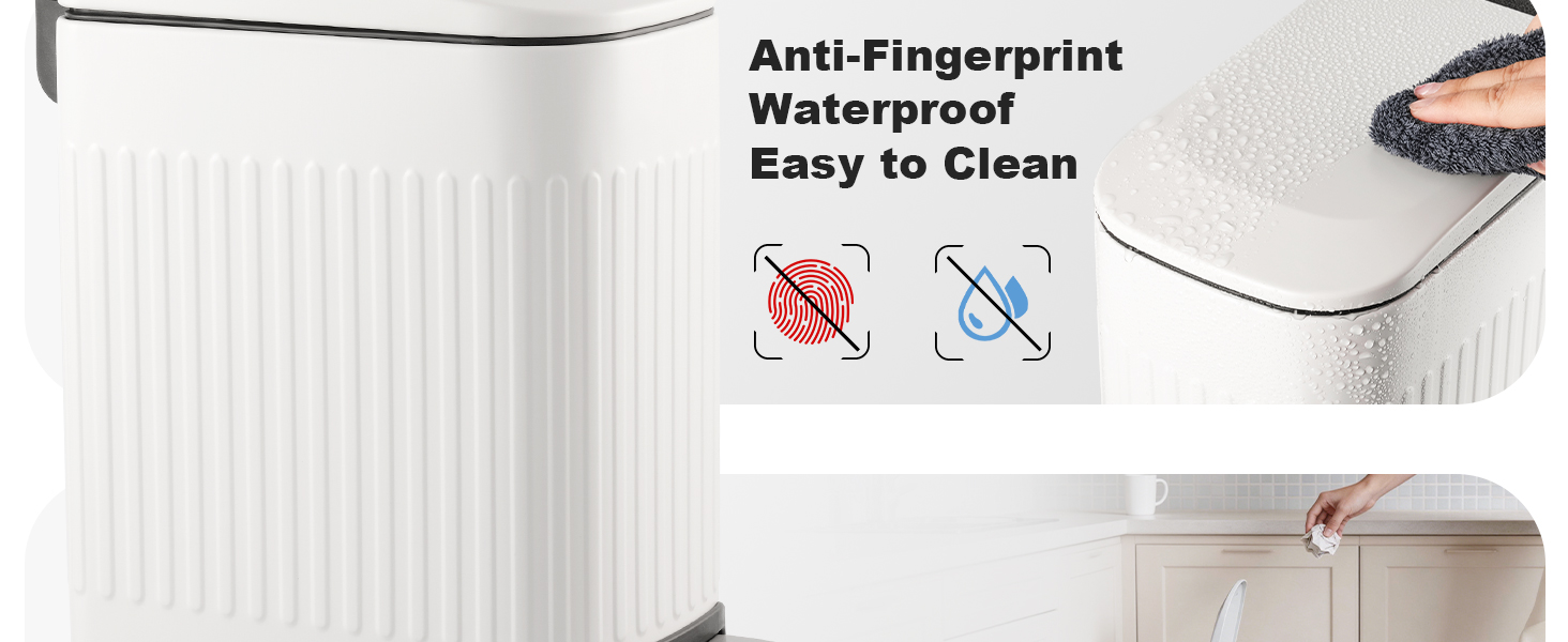 TrashAid small white bathroom trash can