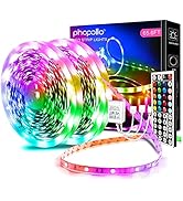 phopollo Led Lights 65.6ft Long Led Strip Lights for Bedroom Color Changing Luces Led para Decora...