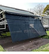 SHADEPLUS RV Awning Shade Screen with Zipper 8'x15'3'',Black Mesh RV Awning Sun Shade Screen,Univ...