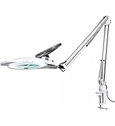 KIRKAS 10X LED Magnifying Lamp with Clamp, 2,200 Lumens Dimmable Super Bright Daylight Magnifying...