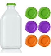 GAWBYET Silicone Milk Bottle Caps,48mm Diameter Glass Jug Replacement Lids Fit Stanpac &amp; Libbey &amp;...