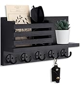 Lwenki Key Holder for Wall – Decorative Wooden Mail Holder and Key Shelf with Mounting Hardware, ...