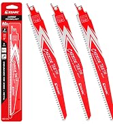 EZARC Carbide Reciprocating Saw Blade R956HM Endurance for Hard Wood and Metal Demolition 9-Inch ...