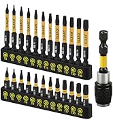 Tamper Proof Torx Bit Set: 25 Pieces T5-T40 Torx Security Bits Set | Torque Star Bits with 2.5" M...