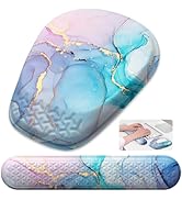 Laokiiy Mouse Pad with Wrist Rest, Comfortable Keyboard Wrist Rest, Memory Foam Wrist Rest for Co...