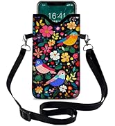 otilil Neoprene Cell Phone Sleeve Pouch Case Bag with Crossbody Strap Neck Lanyard for Women 7.1 ...