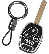 WJS Key Fob Cover, Car Key Case Shell Protector Compatible with 2003-2015 Honda Accord Civic EX P...