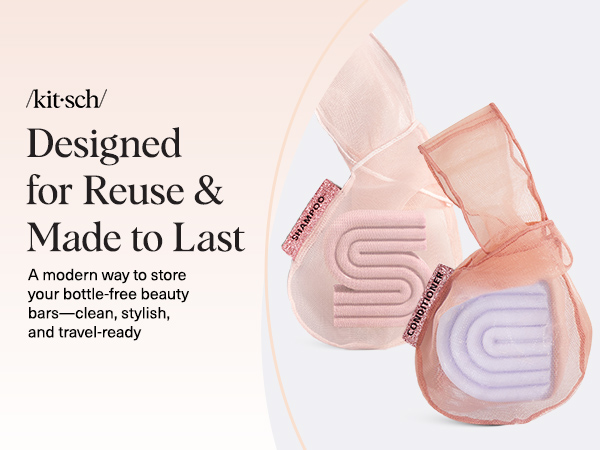Kitsch Bar Soap Saver Bag 2pc Set - Blush &amp;amp; Terracotta