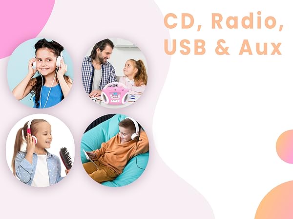 KLIM Candy Kids CD Player for Children