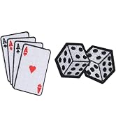 2Pcs White Rock Cool Poker Fashion Clothing Patches Card Game Iron On Patches for Clothing Appliq...