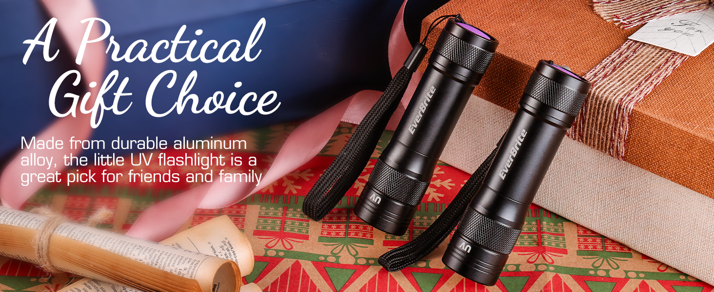 Made from durable aluminum alloy, the little UV flashlight is a great pick for friends and family