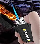 Torch Lighter, Refillable Butane Lighter with Lock, Windproof and Waterproof Gas Lighter Adjustab...