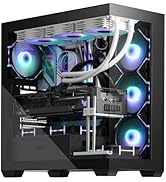 darkFlash ATX Mid-Tower PC Case, Pre-Install 4 PWM ARGB Fans Computer Case, Full View Dual Temper...